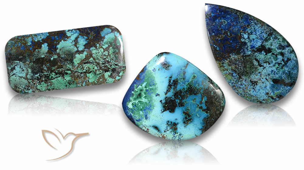 Pierres précieuses naturelles d'azurite