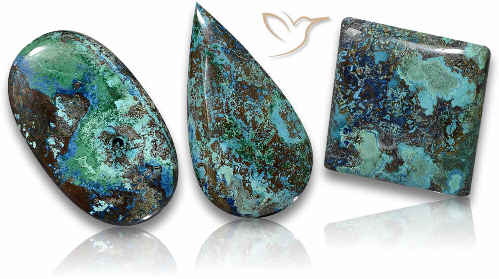 Pierres précieuses naturelles d'azurite