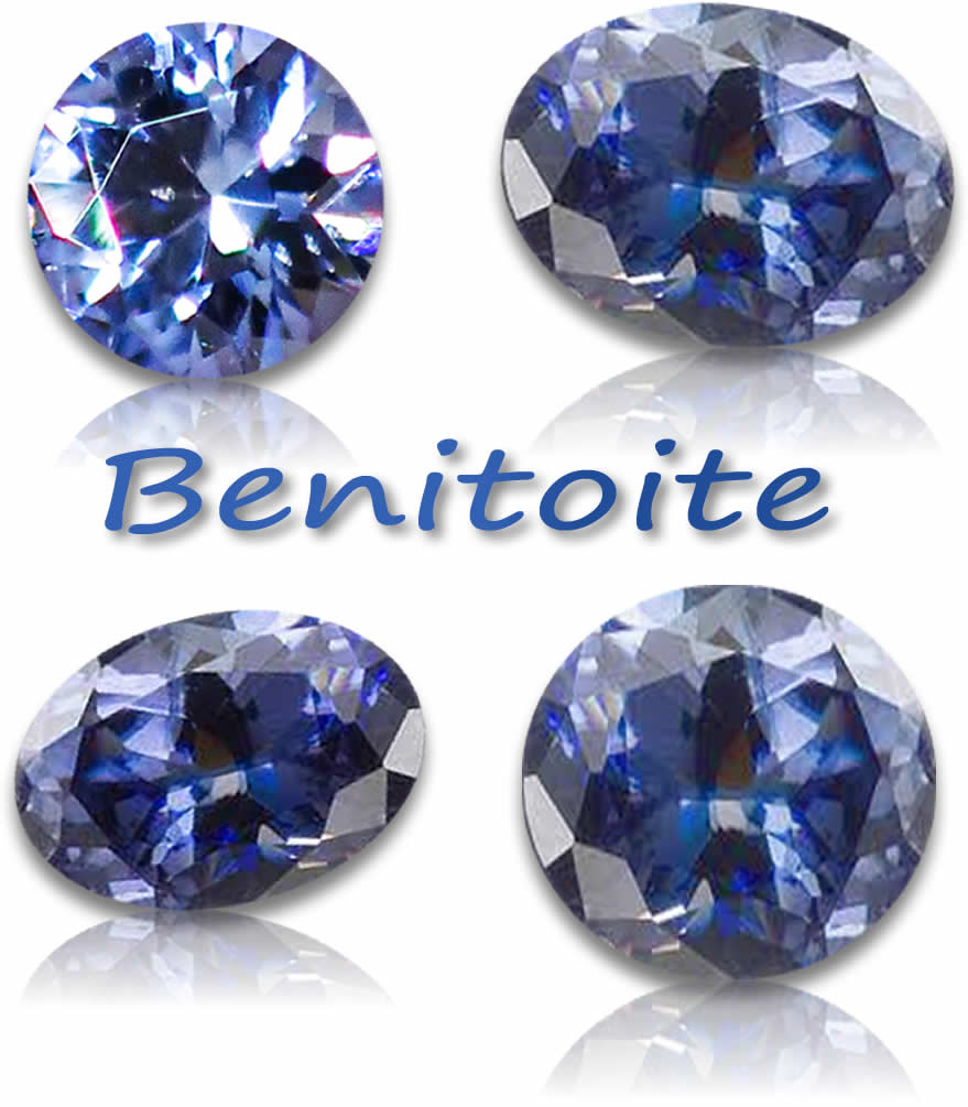 Pierres précieuses naturelles de benitoïte