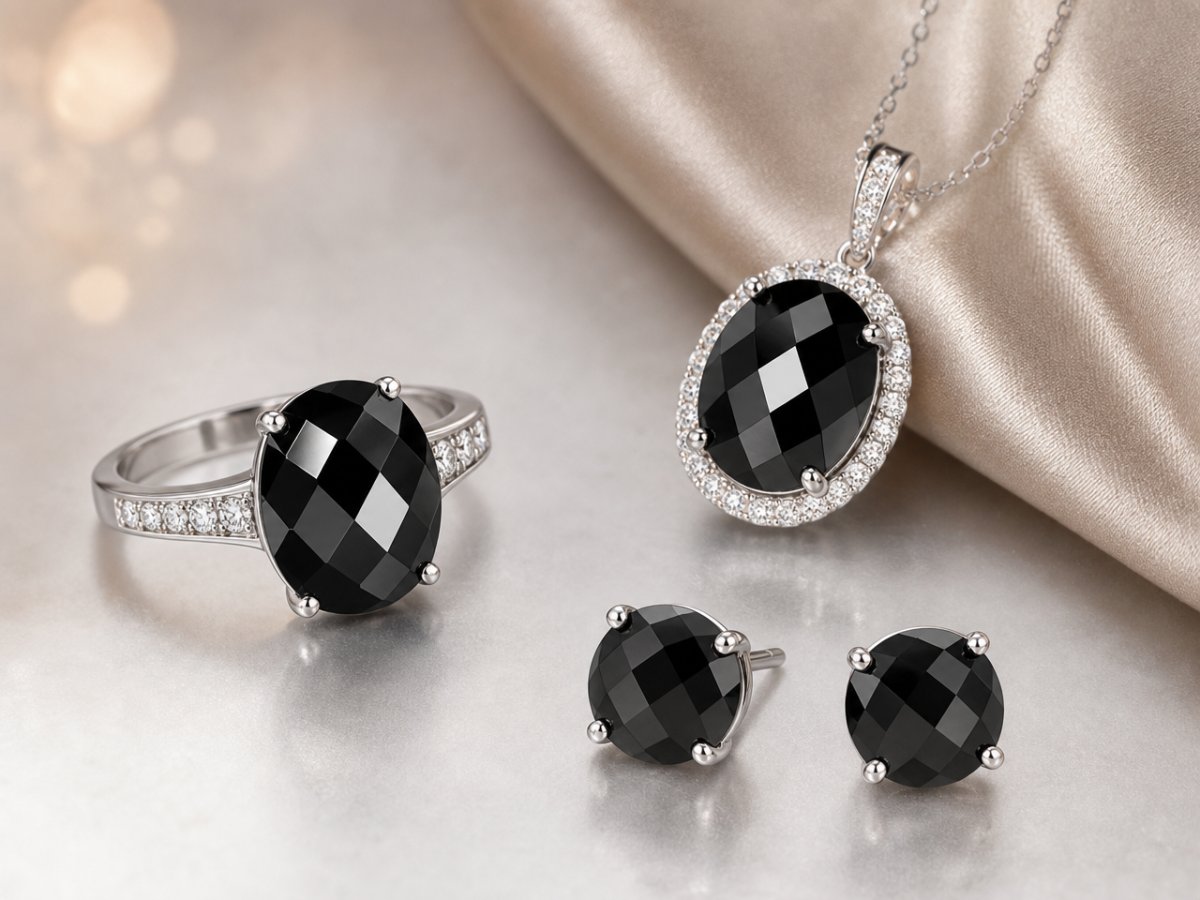 Les spinelles noires sont présentées en joaillerie