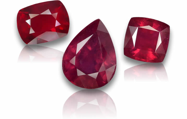 Blood Red Ruby Gemstones - Natural, Certified