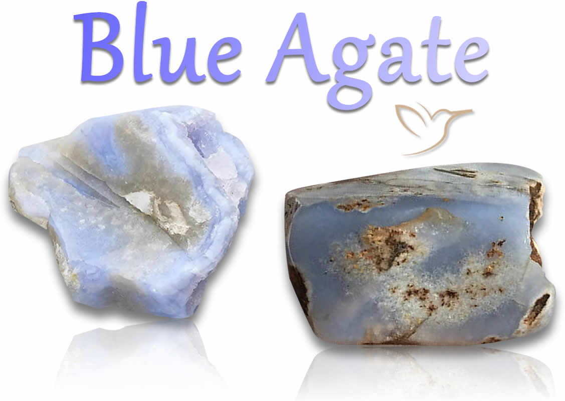 Pierres brutes d'agate bleue