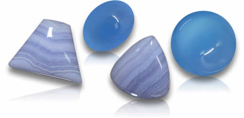 Pierres précieuses d'agate bleue naturelle