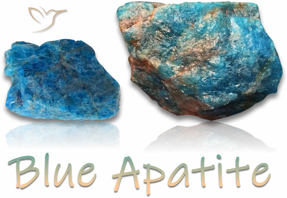Pierres brutes d'apatite bleue