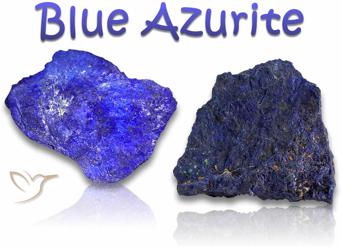 Pierres brutes d'azurite bleue