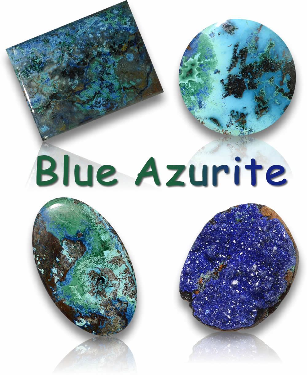 Pierres précieuses naturelles d'azurite bleue