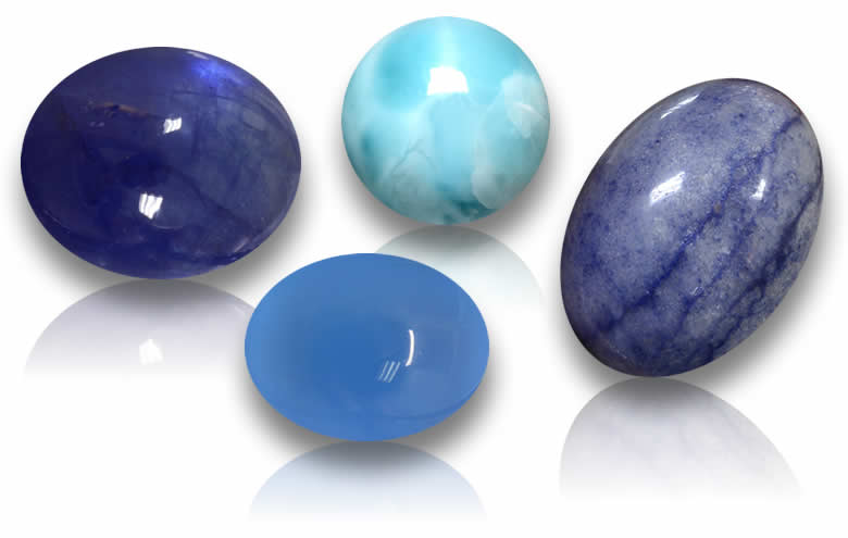 Pierres précieuses bleues cabochon en vrac pour la fabrication de bijoux