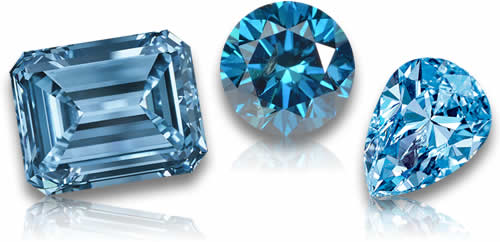 Pierres précieuses naturelles de diamant bleu