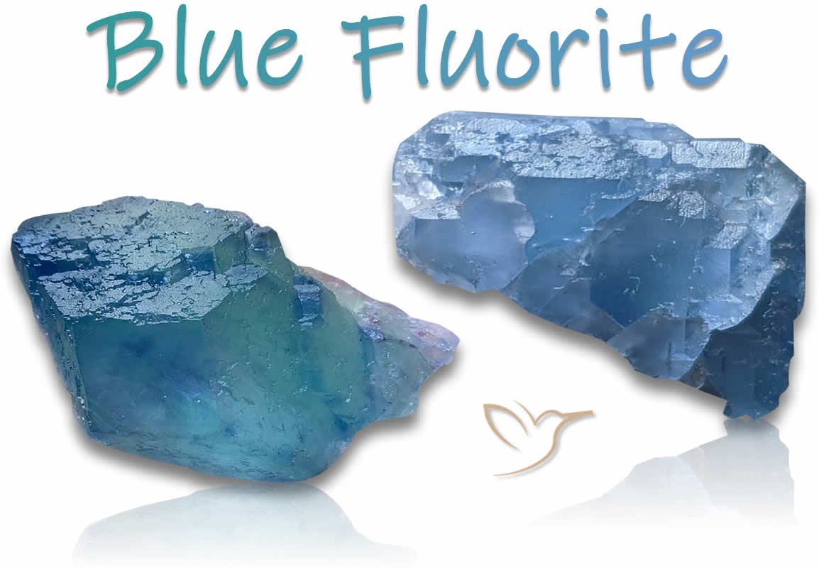 Pierres brutes de fluorite bleue