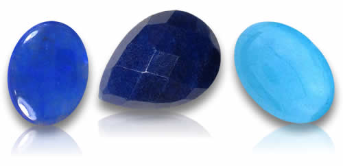 Pierres précieuses naturelles de jadéite bleue