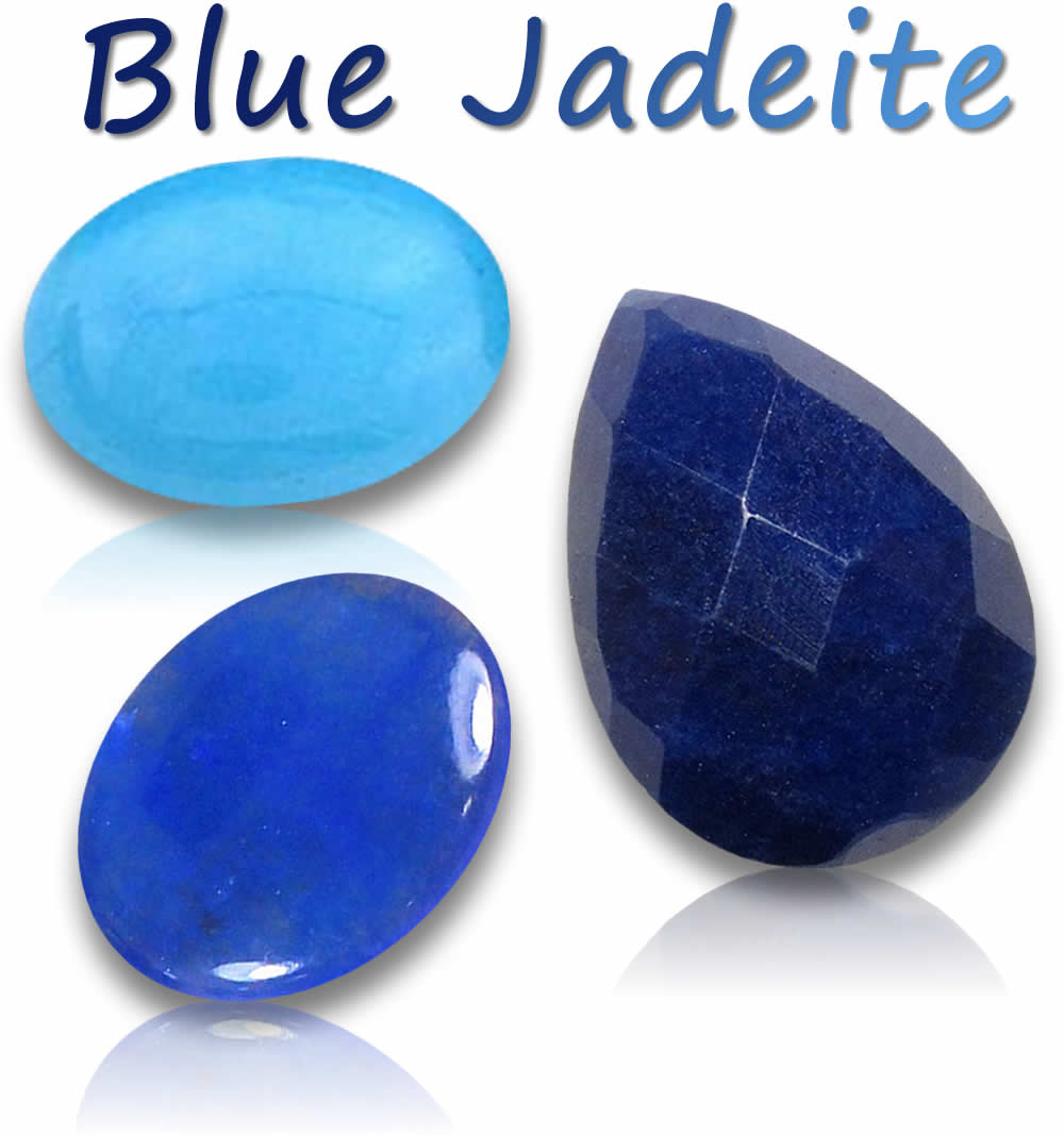 Pierres précieuses naturelles de jadéite bleue