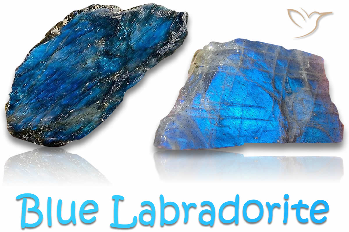 Pierres brutes de Labradorite bleue