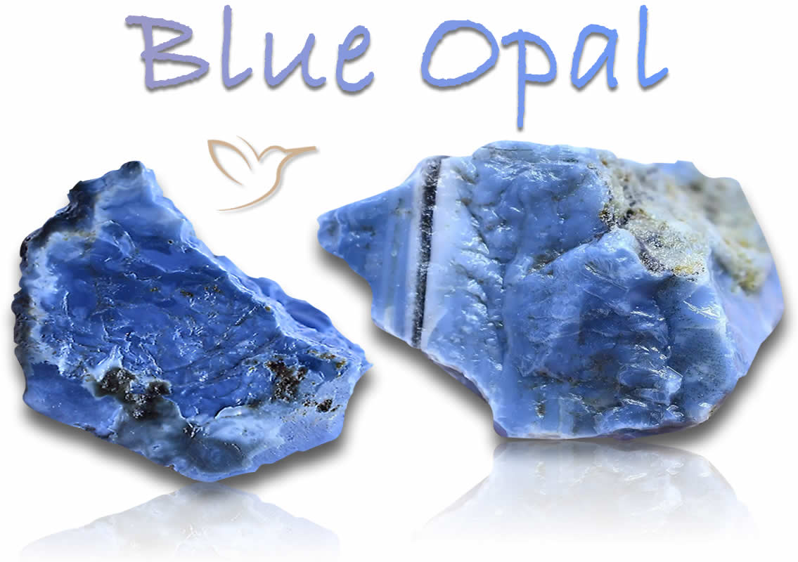 Pierres brutes d'opale bleue