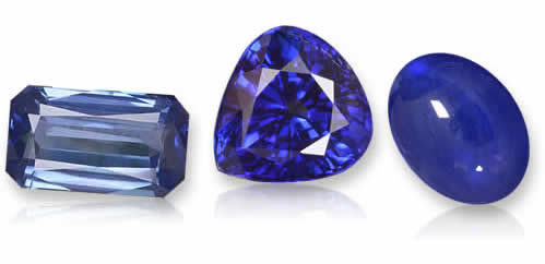Pierres précieuses de saphir bleu naturel