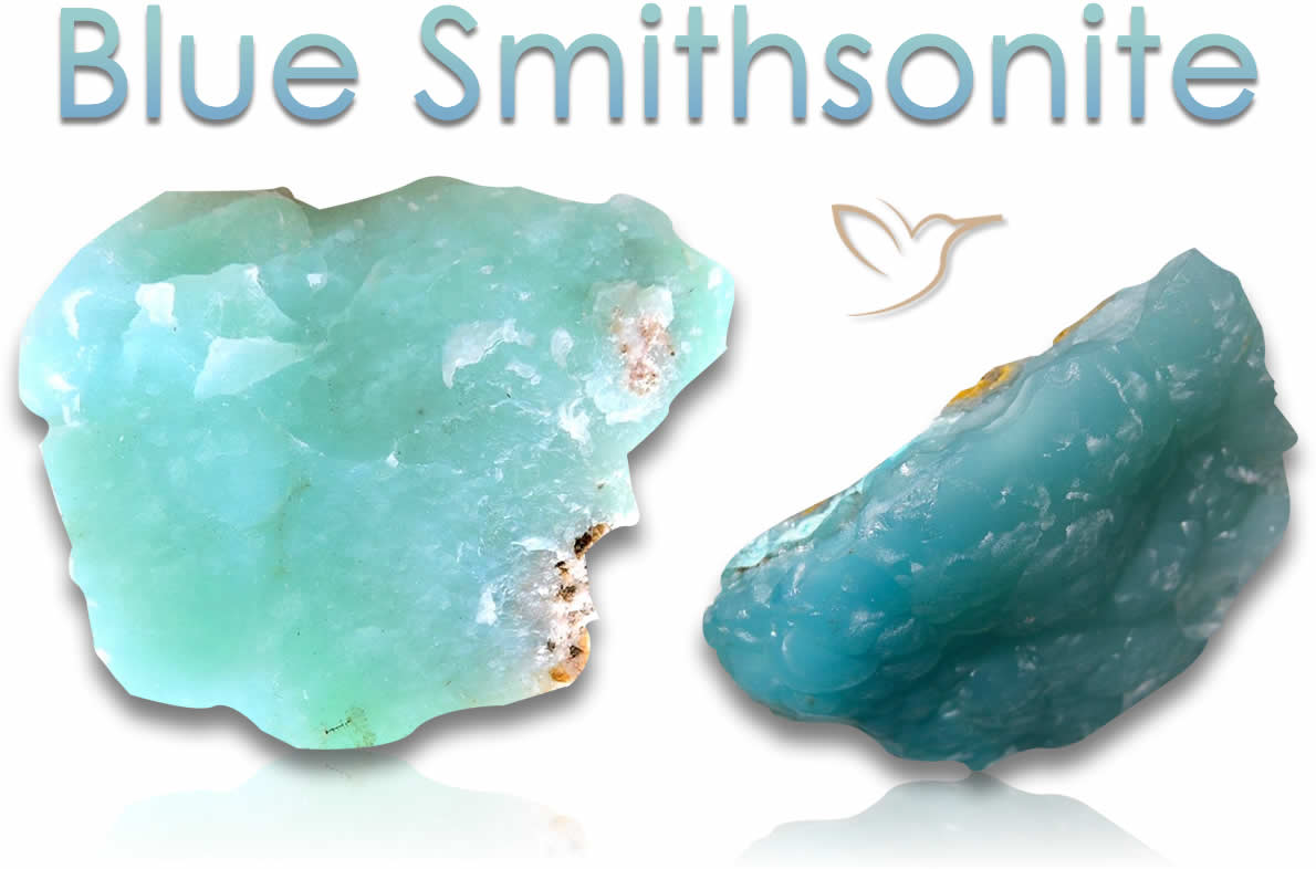 Pierres brutes bleues Smithsonite