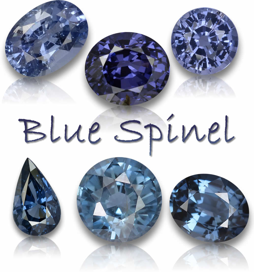 Pierres précieuses naturelles de spinelle bleue
