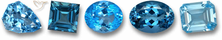 Pierres précieuses de topaze bleue