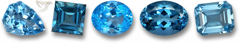 Pierres précieuses de topaze bleue