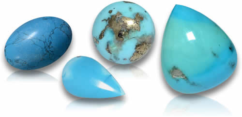 Pierres précieuses turquoise bleues naturelles