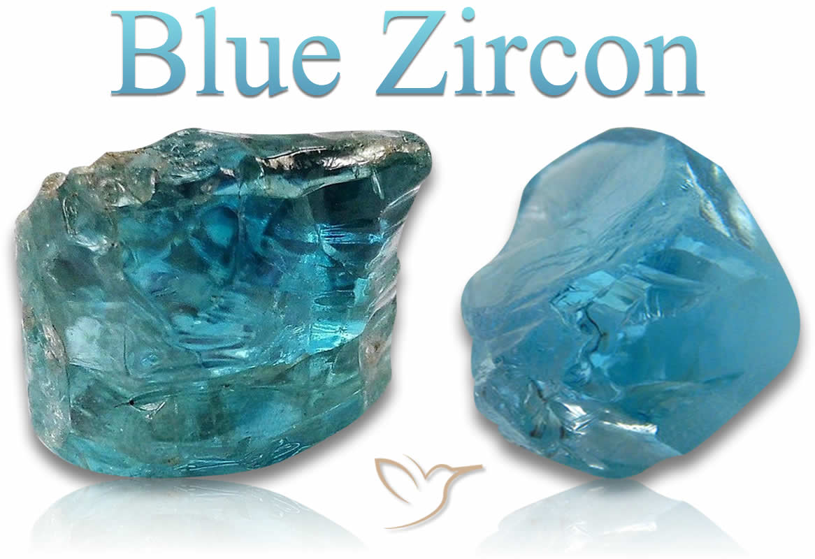 Pierres brutes de Zircon bleu