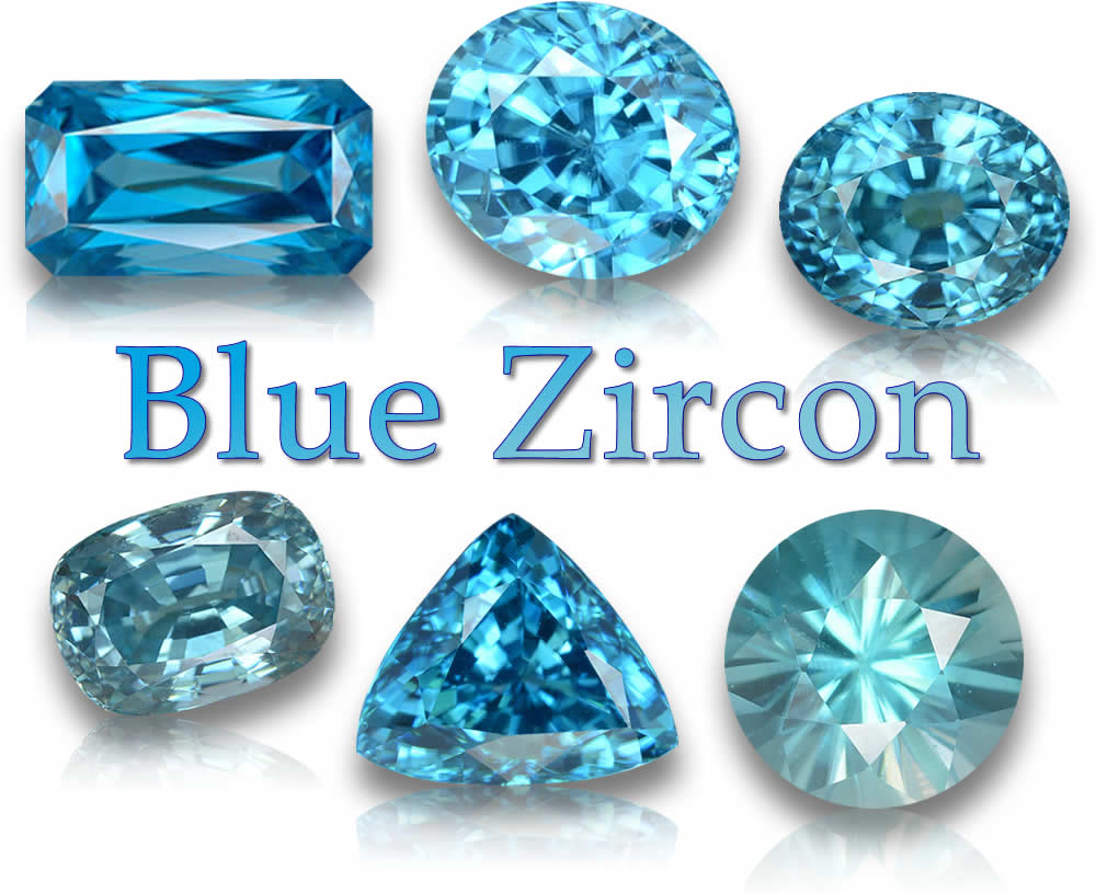 Pierres précieuses naturelles de Zircon bleu