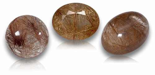 Pierres précieuses de quartz rutile