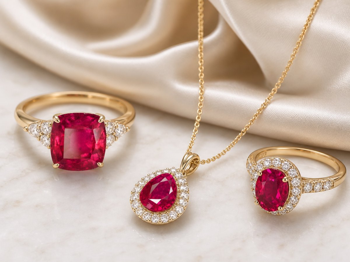 Rubis de Birmanie présentés en joaillerie