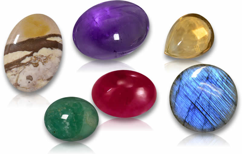 Pierres précieuses cabochons naturelles