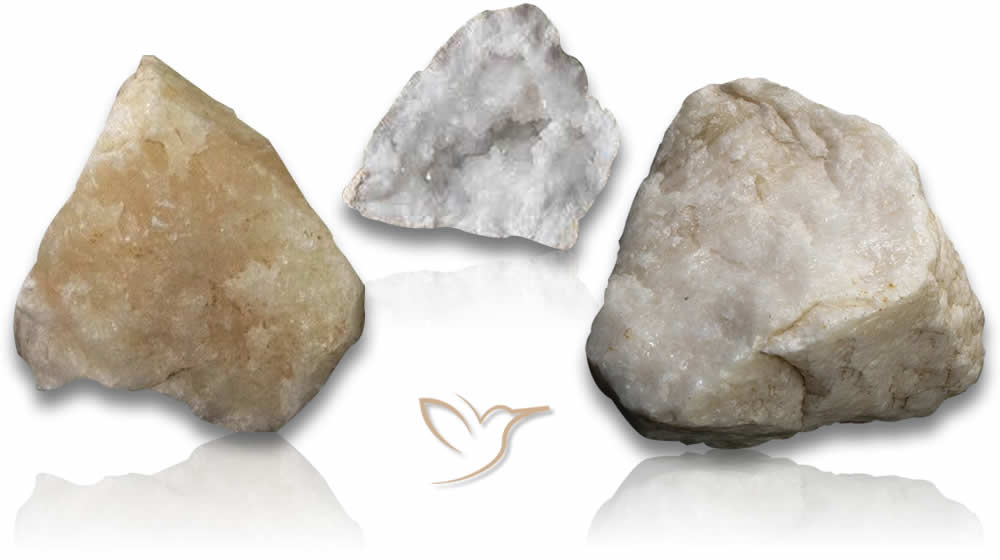 Pierres brutes de calcite blanche