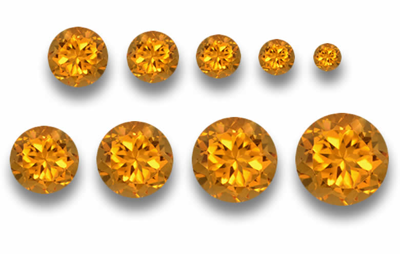 Loose Calibrated Citrine Gemstones, Shop Custom Cut Citrine, Wholesale Calibrated Citrine