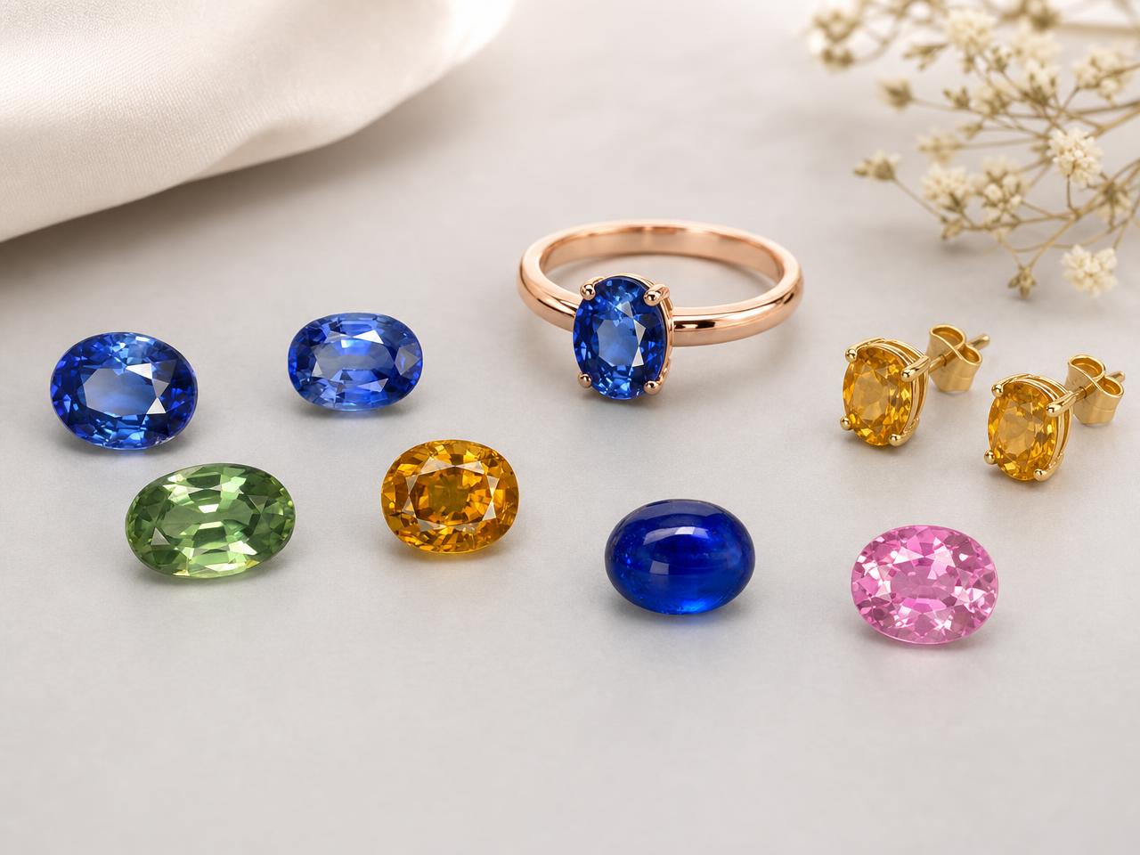 Saphirs calibrés de 6 x 4 mm, en vrac, pour sertissage de bijoux