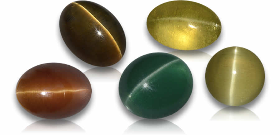 Pierres précieuses d'apatite œil de chat - Grande image