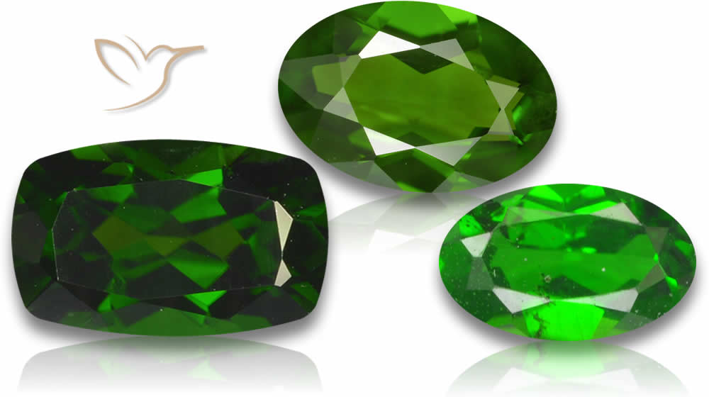 Gemmes de diopside de chrome
