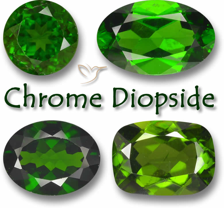 Pierres précieuses en diopside chromé