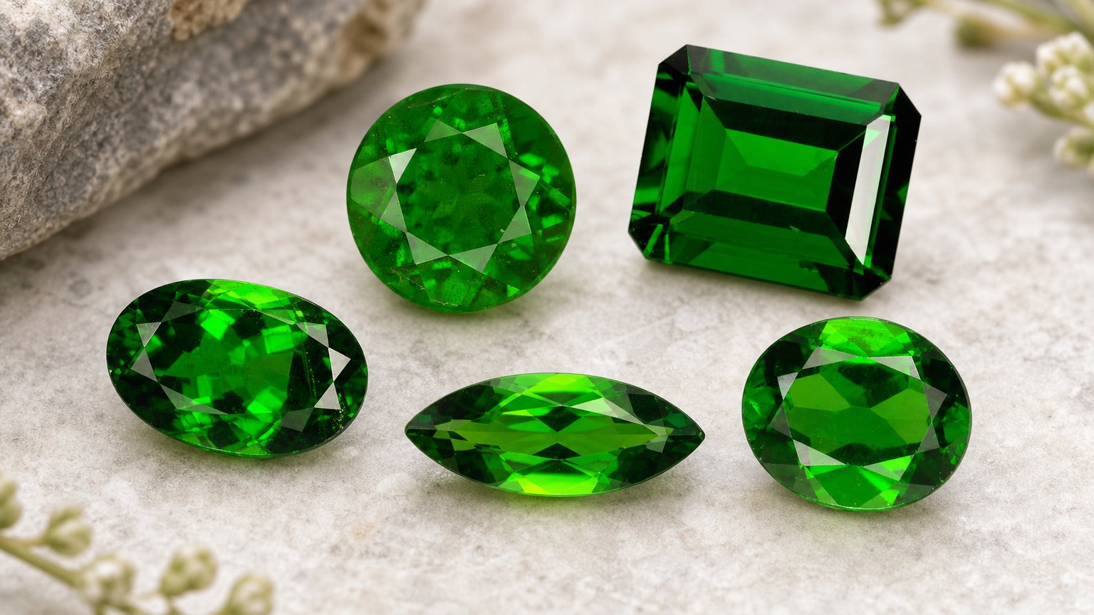 Guide d'achat des pierres précieuses de diopside chromifère naturel