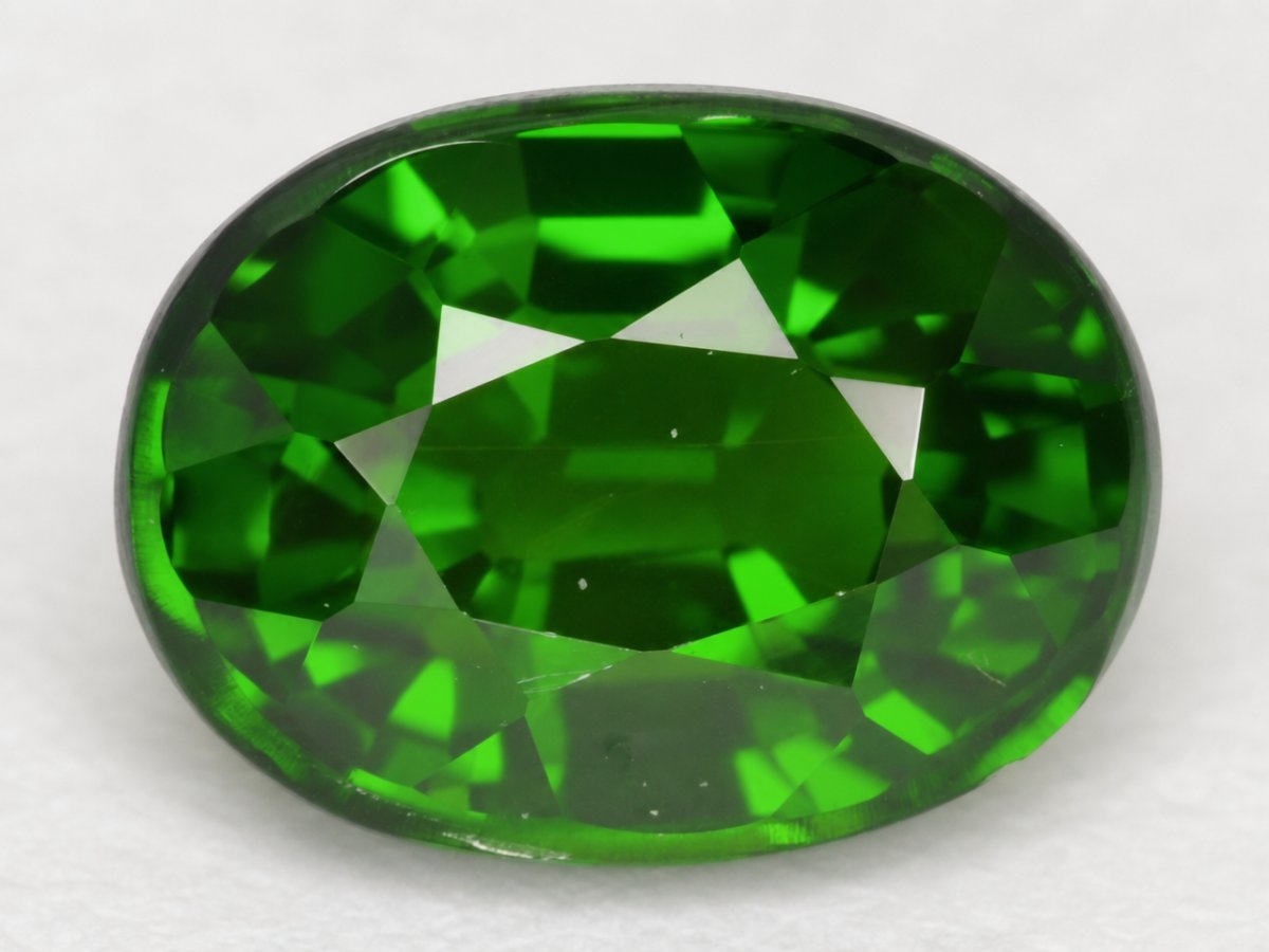 Gros plan sur des pierres précieuses naturelles de diopside chromifère