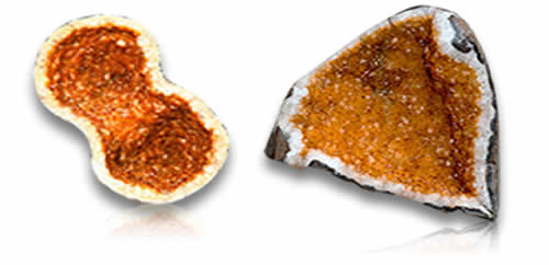 Pierres précieuses de géode de citrine