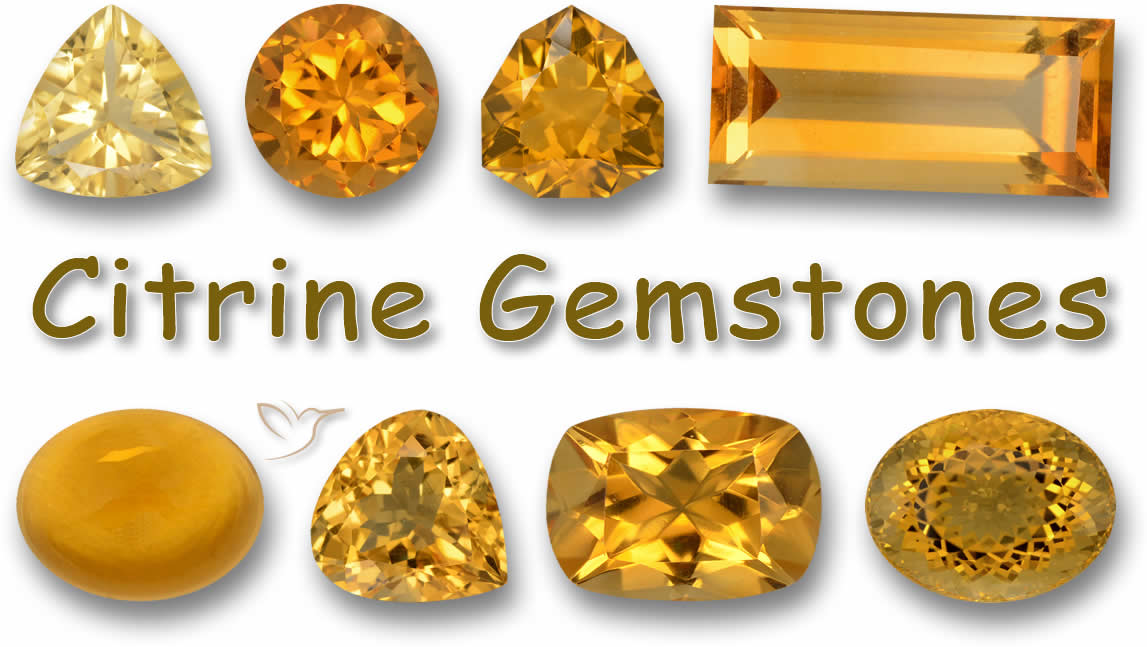 Pierres précieuses de citrine naturelle