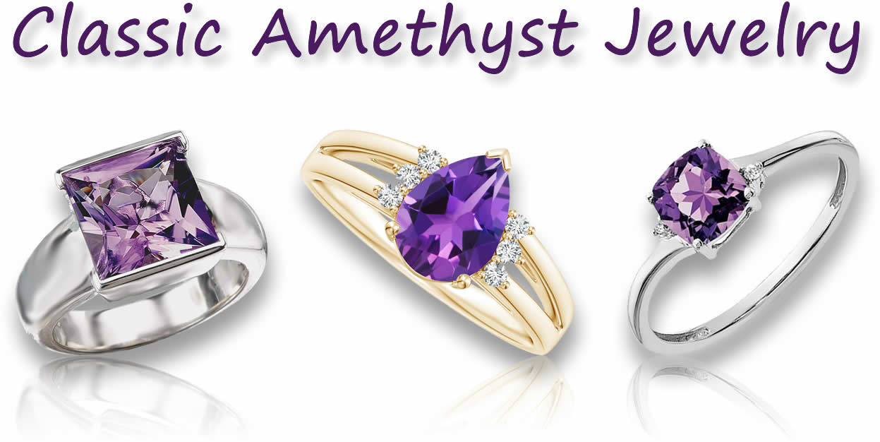 Modèles de bijoux en améthyste classiques