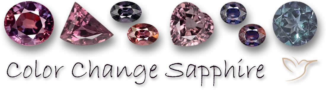 Pierres précieuses en saphir à changement de couleur