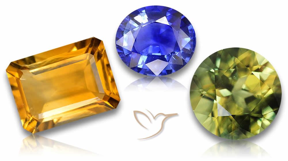 Zonage des couleurs dans les exemples de pierres précieuses