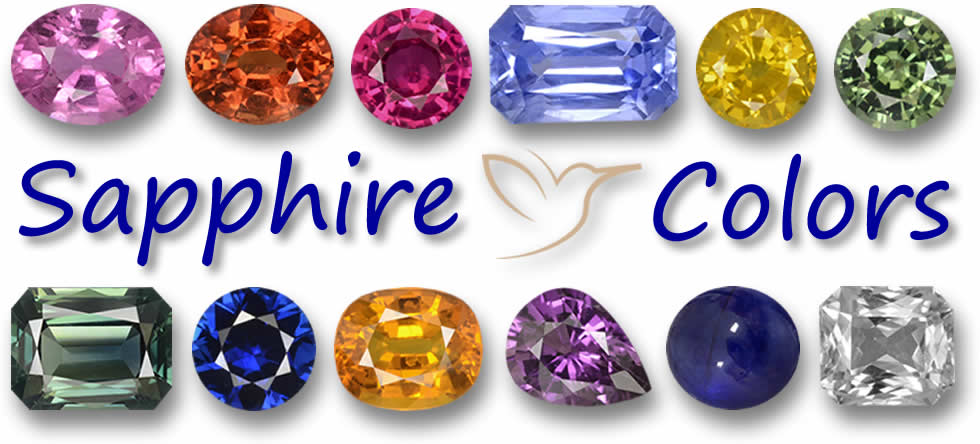 Exemples de couleurs de saphir