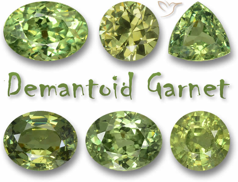 Green Demantoid Garnet Gemstones