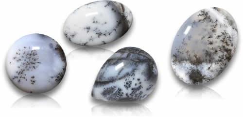 Pierres précieuses d'agate dendritique