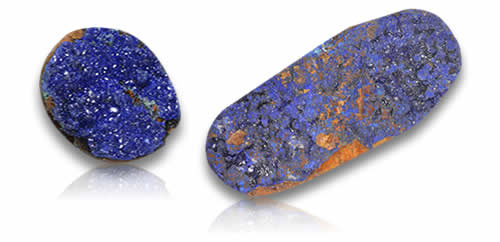 Pierres précieuses Druzy Azurite