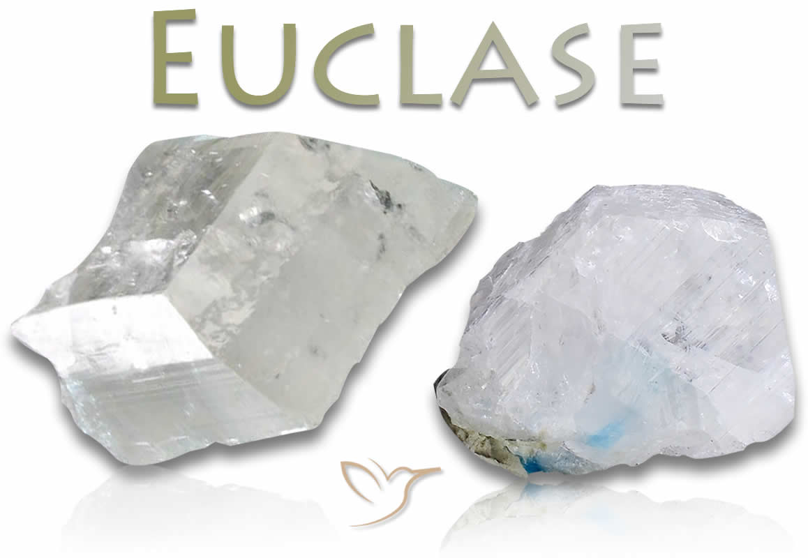 Pierres précieuses brutes d'Euclase blanche