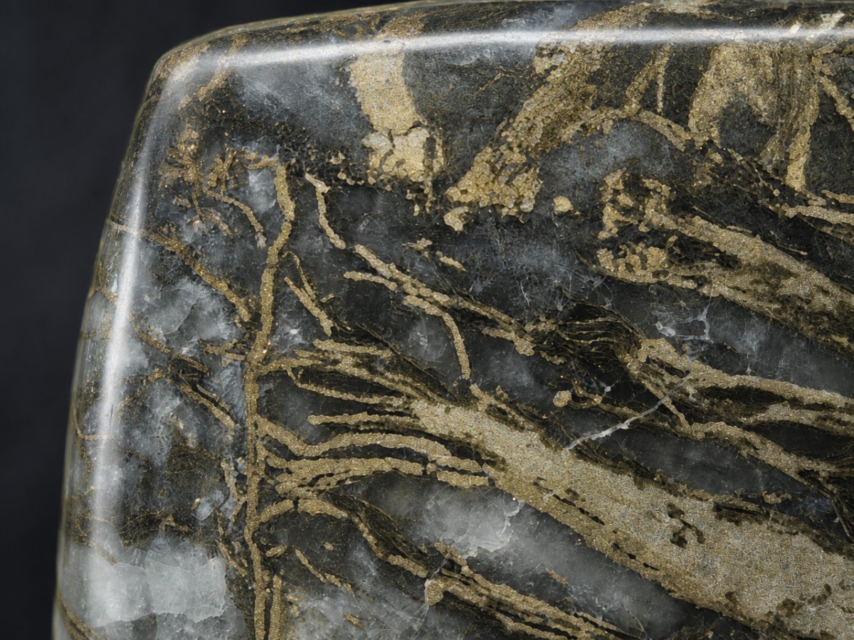Gros plan sur des pierres précieuses naturelles de pyrite plume
