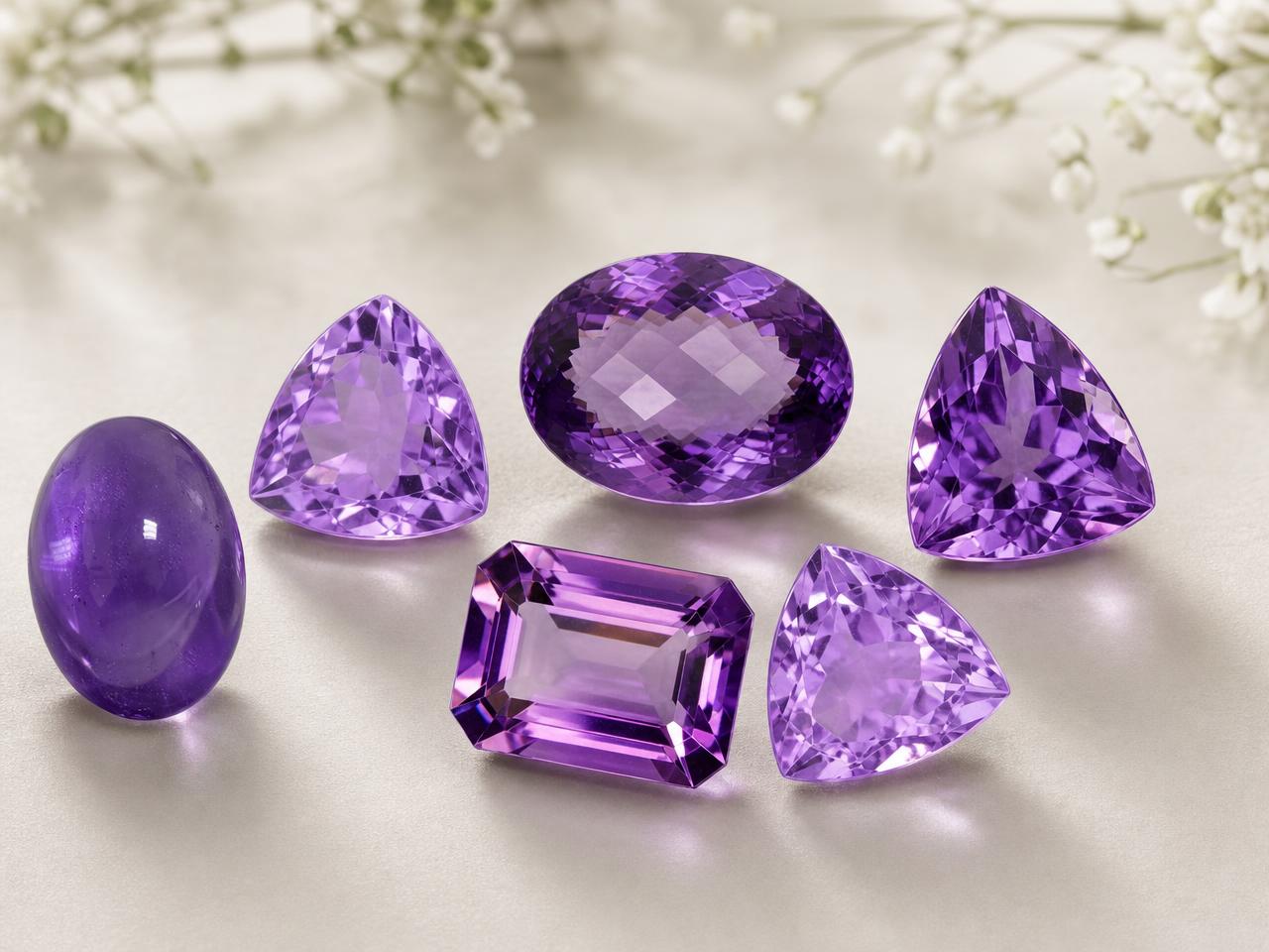 Améthystes violettes en vrac pour bijoux de naissance de février