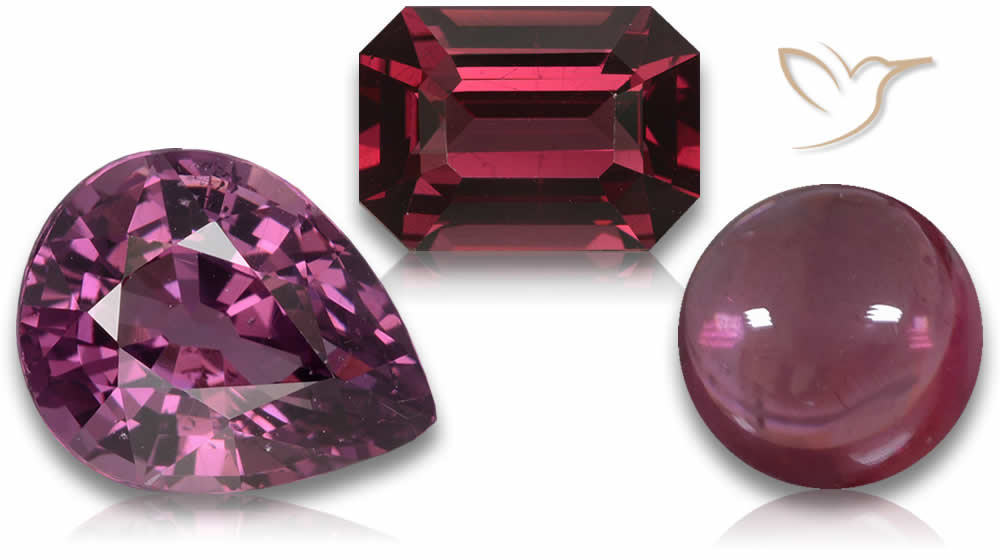 Grenat rhodolite naturel