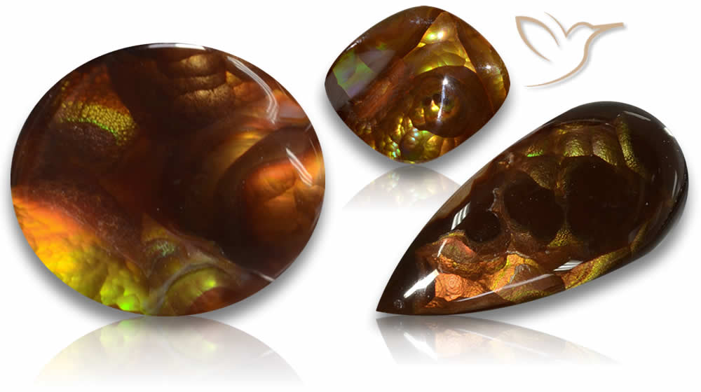 Pierres précieuses d'agate de feu polies